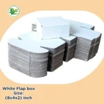 Box Brother 3 ply White Corrugated Carton Flap Box - 8x4x2 inches - Durable and Eco-Friendly Packaging