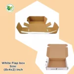 Box Brother 3 ply White Corrugated Carton Flap Box - 8x4x2 inches - Pan India Free SHipping +Cod Avaialbale