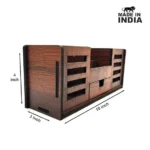 Woodkey 4-in-1 Wooden Desk Organizer in Rolex Darkwood