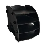 Woodkey Black 4-Tier File Organizer – Angled View"