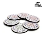 Woodkey Pastel Mandala Wooden Coaster Set – Elegant Minimalist Design