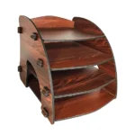 Woodkey Rolex Darkwood File Organizer – 4-Tier Document Tray