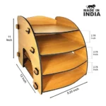 Woodkey Bavarian Beech 4-Tier Desk File Organizer with Mobile Holder