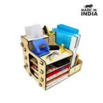 Woodkey Intal Beech 4-Tier Desk Organizer with Books and Files