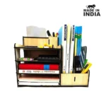Woodkey Intal Beech 4-Tier Desk Organizer with Books and Files