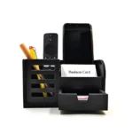 Woodkey Black Wooden Desk Organizer