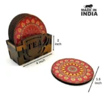 Woodkey wooden coaster set