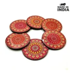 handcrafted mandala wood coasters