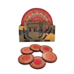 wooden mandala coaster set