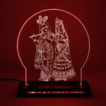 Radha Krishna Engraved LED Lamp
